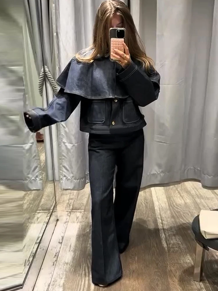 Chic Women’s Jacket Turn-down Collar Full Sleeve Single Breasted Denim Female Jackets 2025 Autumn Clock Fashion Lady Outwears 6 Chic Women's Jacket Turn-down Collar Full Sleeve Single Breasted Denim Female Jackets 2025 Autumn Clock Fashion Lady Outwears 6