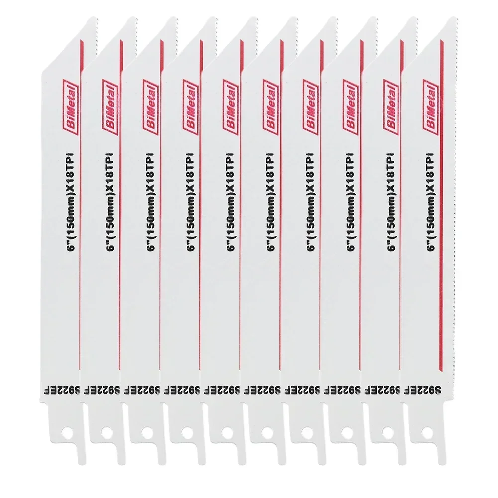 Набор лезвий для сабельной пилы BIM S922EF, 10 шт., 150 мм, 6 дюймов, гибкие полотна для резки металла