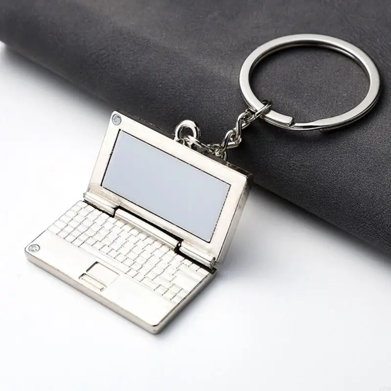 

U75E Metal Simulation Notebook Computer Keychain Car Bag Hanging Accessories