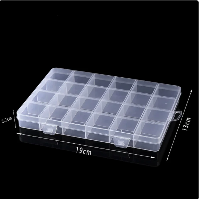 

Clear 24-Compartment Plastic Storage Box – Organizer for Crafts, Beads, Jewelry & Small Items (1 Pack)
