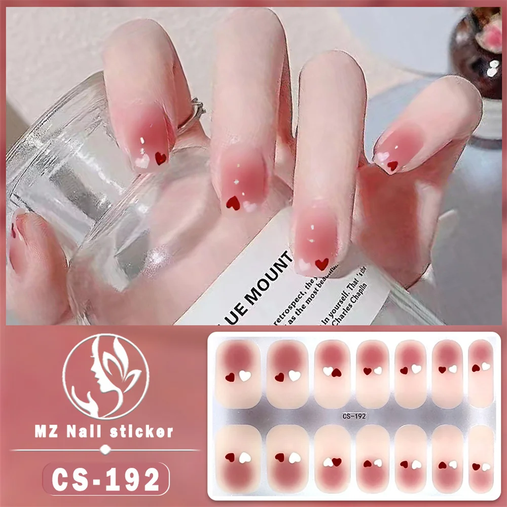 Su geçirmez hiçbir pişirme jel oje filmi tam kapak çıkartmalar bahar yaz membran kağıt kendinden yapışkanlı manikür Manicure