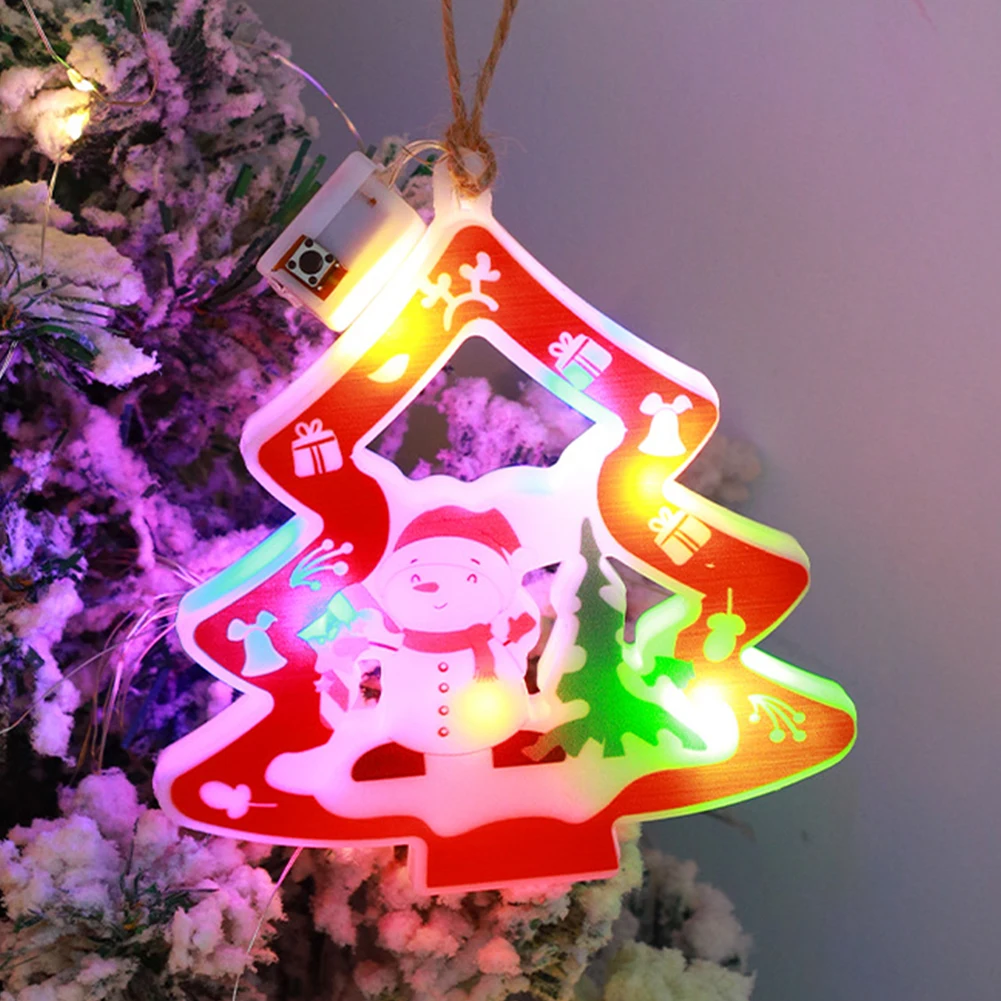 Hanging Christmas Light Battery Operated Lighted Christmas Tree Pendant For Holiday Party Xmas Decoration