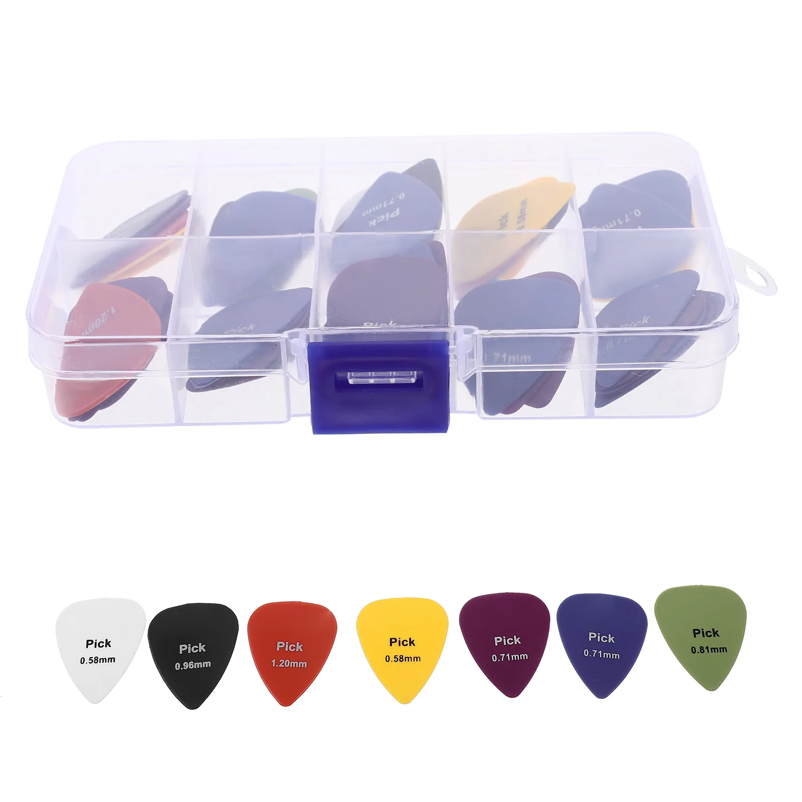

50pcs Guitar Picks Sturdy ABS Resin Durable Long Use Protect Fingers Electric Bass Acoustic Guitars Practice Stage Small