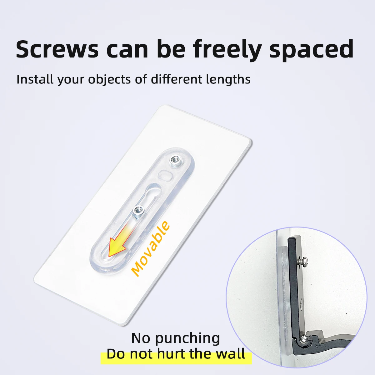 Strong large double nut sticker Double hole adjustable non-punching waterproof kitchen screw hook bathroom accessories