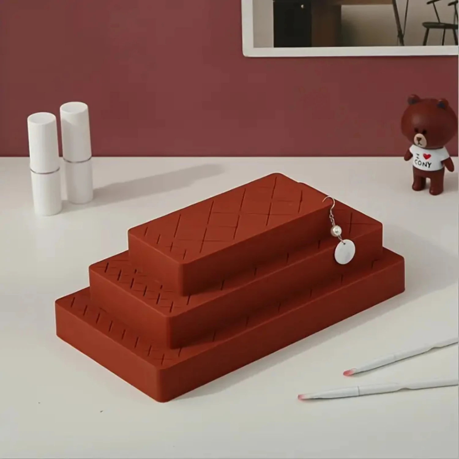 Silikon-Lippenstifthalter-Organizer – 18 + 6 Fächer, graues Etui für Make-up-Pinsel, Lippenstift und Schreibwaren