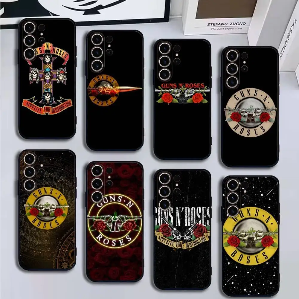 

g-Guns N Roses Phone Case For SamsungS25,24,21,22,23,30,Ultra,20,Plus,Fe,Lite,Note,10,9,Soft Black Cover
