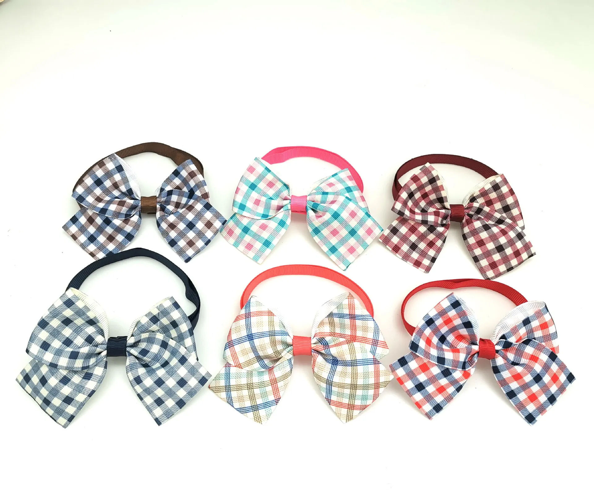 50pcs Plaid style Pet Dog Cat Bowties Dog Ties Bow Tie Grid Pet Dog Neck Accessories Dog Wedding Holiday Grooming products