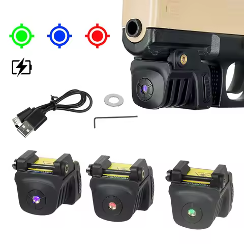 Blue Green Red Dot Laser Sight USB Rechargeable Glock 17 19 Taurus G2C Pistol Gun Fit For Picatinny Rail Aiming Lazer Pointer