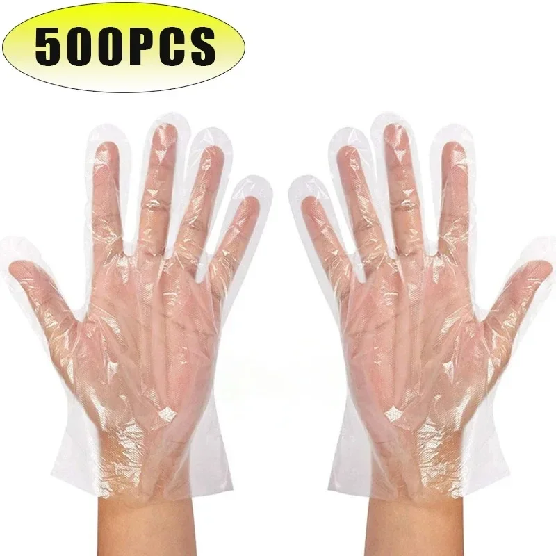 Gants jetables transparents, gants en plastique transparent, haute ténacité, utilisés pour la cuisine, le nettoyage, le barbecue, les fournitures de cuisine
