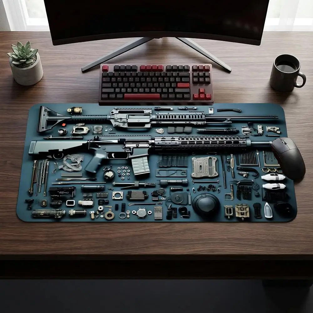 

Firearms Equipment Gun Mouse Pad Large Gaming Non-slip Laptop Desk Accessory Aesthetic Tablet Mat Mini PC Mousepad XXL Playmat