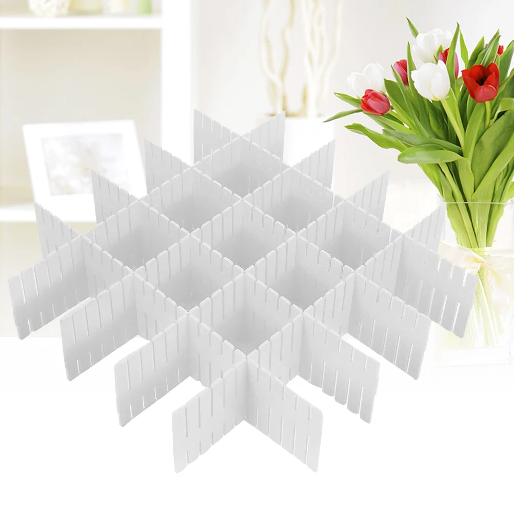 

8pc Drawer Dividers Storage Organizer Adjustable Plastic Classification Divider for Underwear Hosiery Scarves Belts Makeup