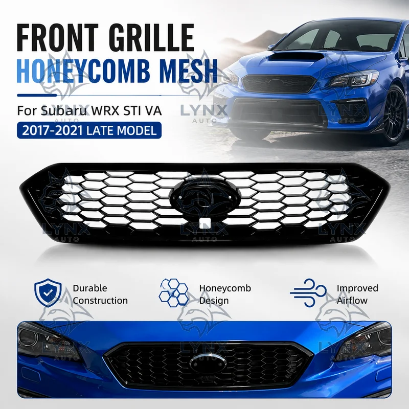 For Subaru WRX STI VA 2017-2021 Late Model Front Grille Intake Grille Mesh Honeycomb Grille Aftermarket Performance