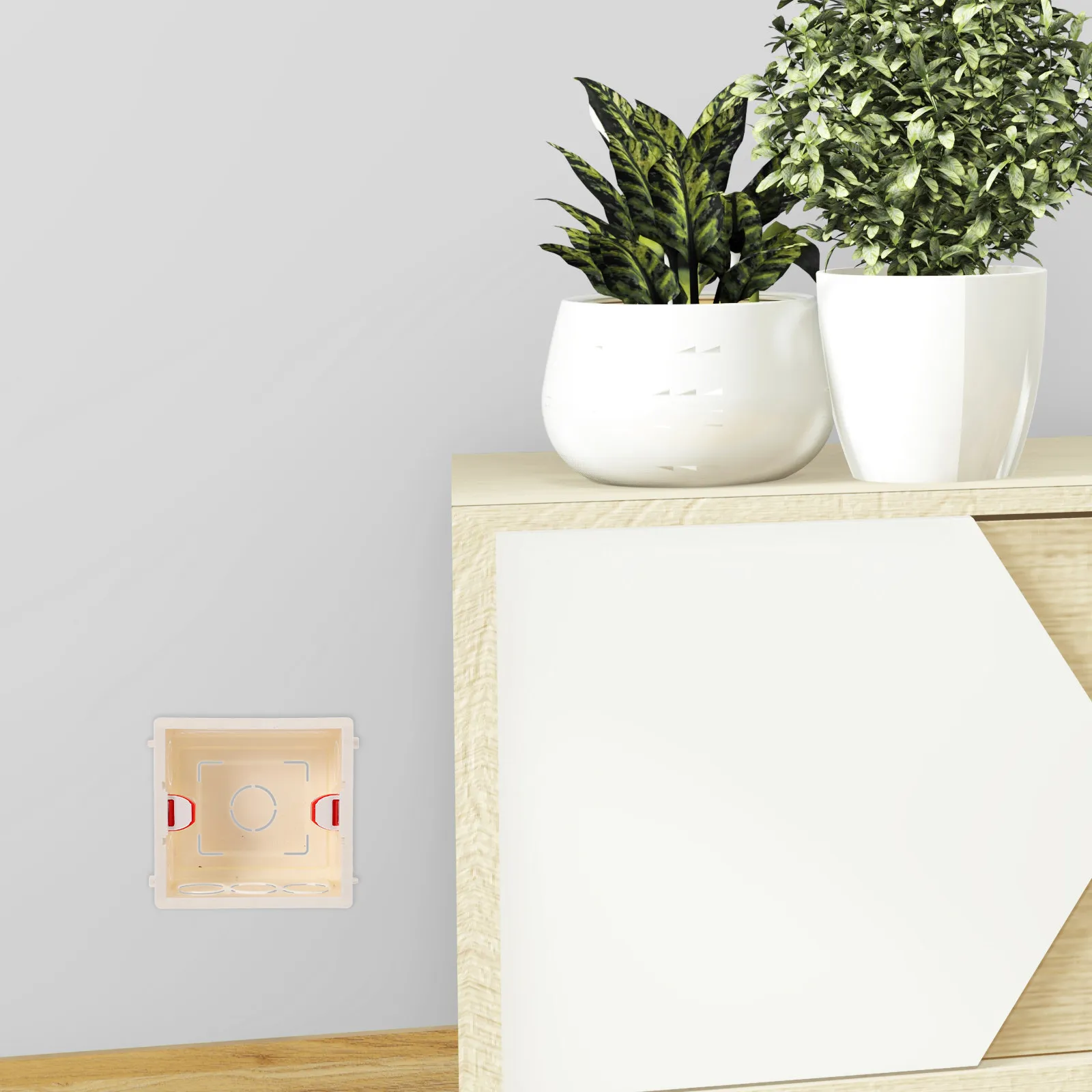 3Pcs Switch Electrical Box PVC Concealed Installation Wall Mount Deep Junction Recessed Outlet Socket Box for Electric Project
