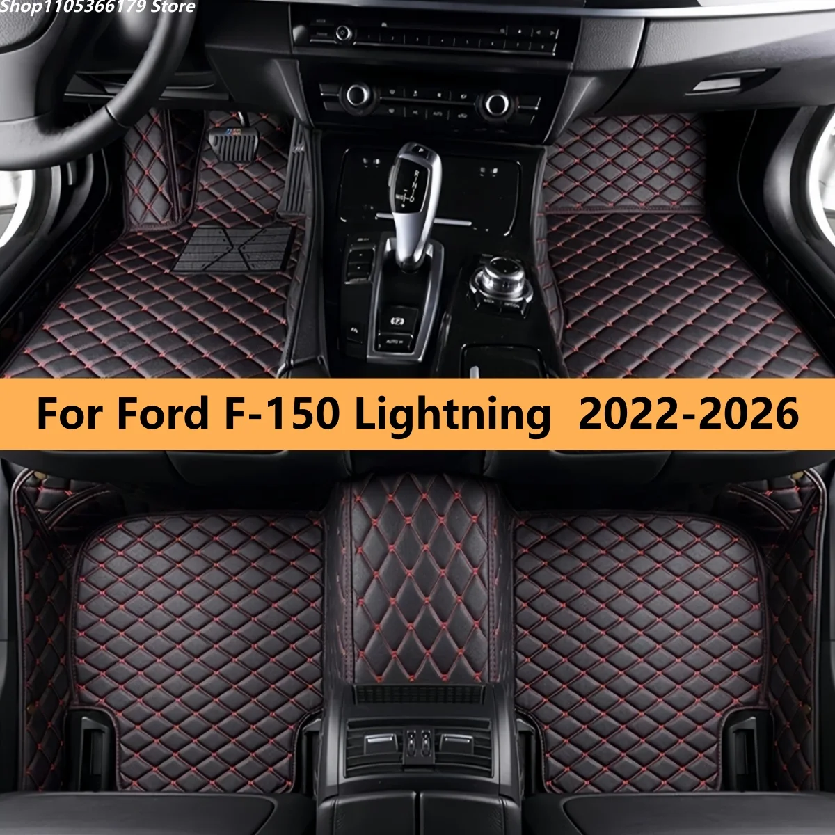 

Автомобильные коврики для Ford F-150 Lightning 2022-2026: полный комплект из кожи, аксессуары для авто, коврики для ног