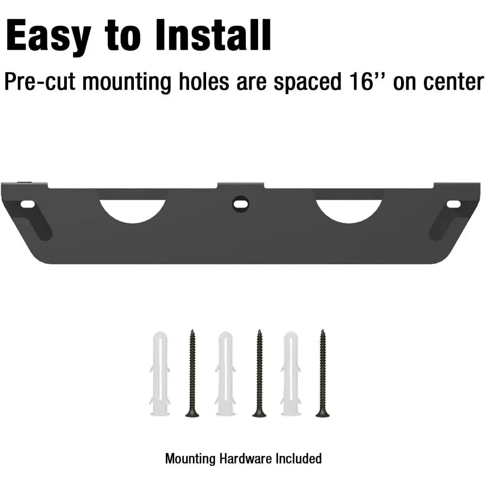 

Sturdy 2 Bay Storage Rack Wall Mount Garage Workspace Grinder Stand Carbon Steel Space-saving Cord Hanger Workshop