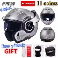 Original LS2 FF906 Motorcycle Helmet with Rear Flip Over Full Face, Dual Lens, Men's and Women's Motorcycle All Season Anti Fog