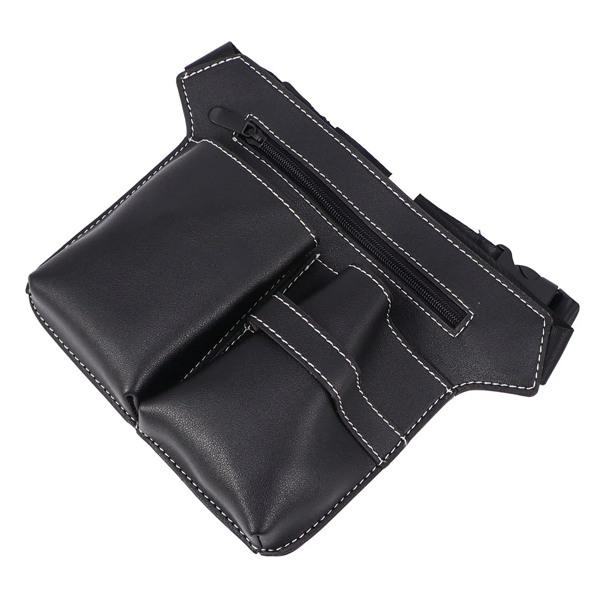 

Practical Barber Waist Bag Haircut Tool Pouch with Different Pockets Large Capacity for Stylists Black