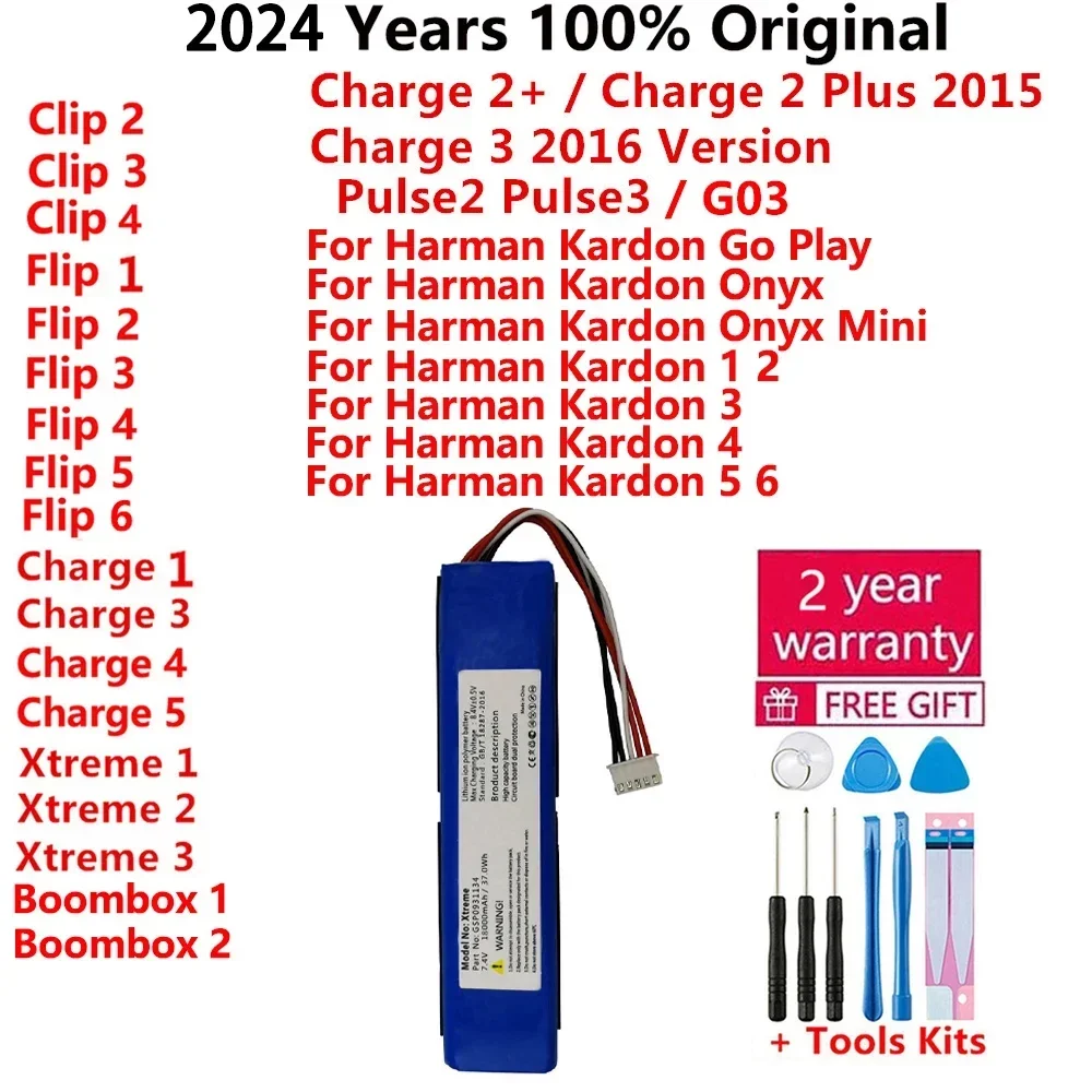 Original Speaker Battery For Harman Kardon Onyx Studio For JBL Charge Boombox Flip Pulse Xtreme 1 2 3 4 5 6 Go Play Onyx Mini