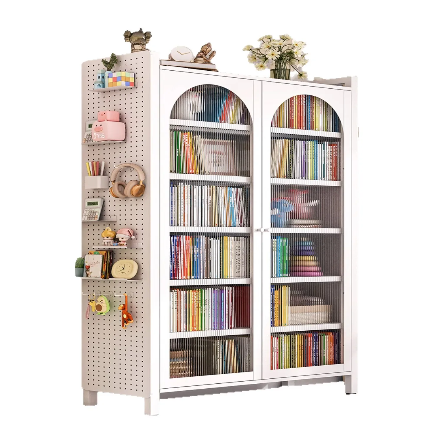 porte-opposee-de-bibliotheque-en-acier-bibliotheque-anti-poussiere-rangement-de-salon-integre-armoire-de-rangement-au-sol-mobile-contre