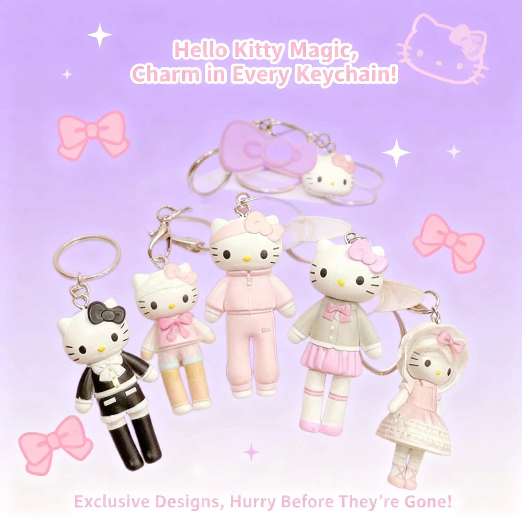 

Hello Kitty Longleg Keychain Pendant Cartoon Backpack Hanging Charms Cute KT Keyring Anime Figure Party Favor Gifts Supplies