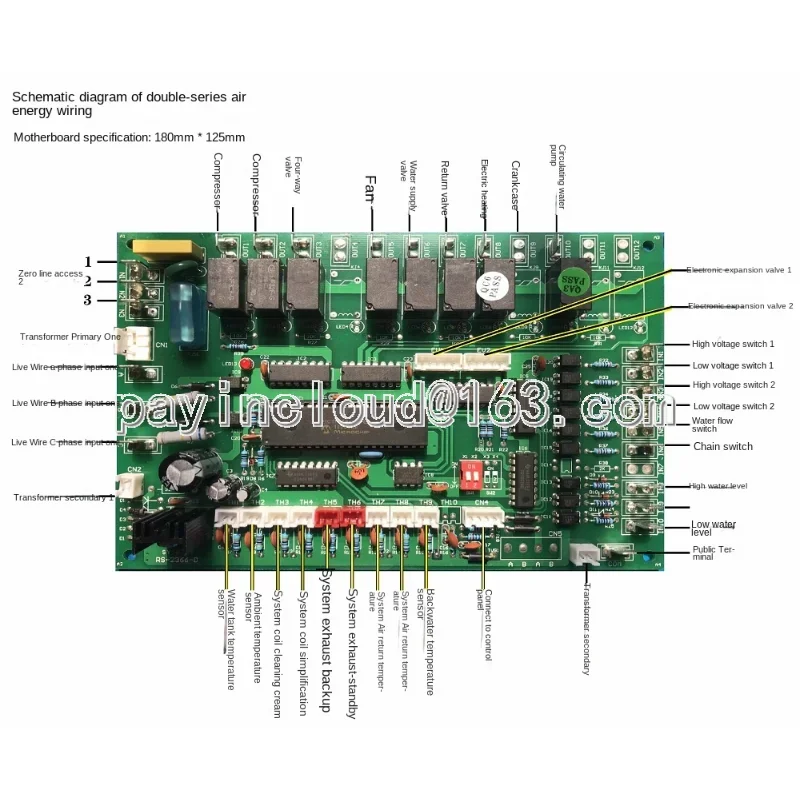 

Commercial Air-Powered Heat Pump Water Heater Computer Board Mainboard Controller 3p5 10 Modified Circuit Board Universal