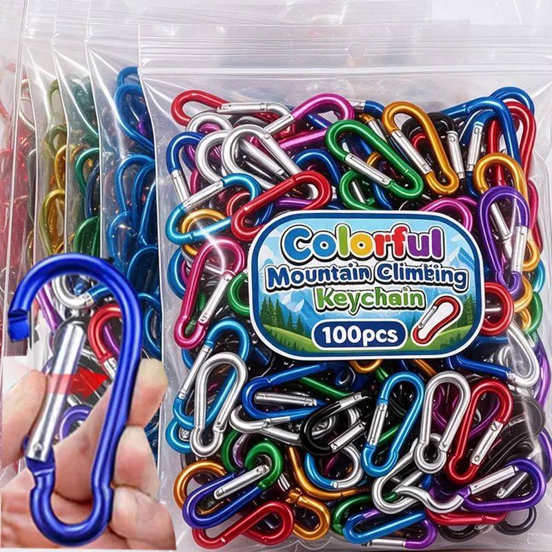 100/5pcs New Multi Functional Gourd Shaped Mountain Climbing Buckle Quick Hanging Car Keychains Backpack Buckle Safety Buckles