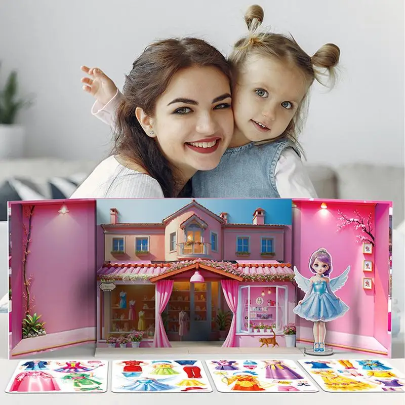 Poupées magnétiques en papier pour filles, jouets de jeu de simulation, ensemble de jeu de voyage, jeux Kiev illage magnétique pour la maison