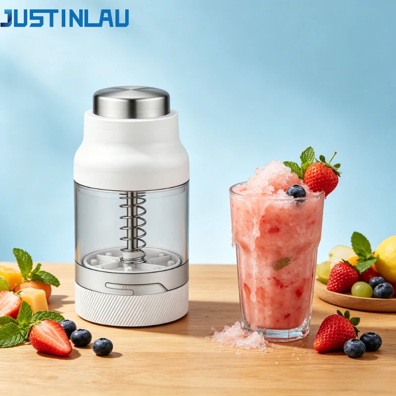 JUSTINLAU Manual Ice Shaver No Electricity Required Handheld Snow Cone Maker Summer Slush&Shaved Ice Machine for Home& Stall Use