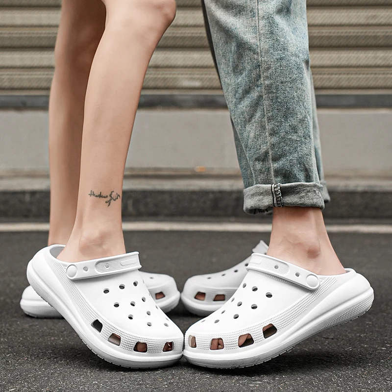 

Fashion Couple EVA Slippers Closed Toe Thick Sole Non-slip Soft Comfortable All-match Indoor Outdoor Walking Slippers