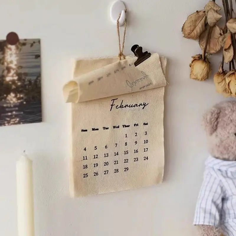 ปฏิทินติดผนังปี 2025 ผ้าใบรายเดือนปฏิทินเต็มปีการตกแต่งเดสก์ท็อปที่ไม่ซ้ําใครเครื่องประดับตกแต่งการจัดระเบียบและการวางแผนผลิตภัณฑ์