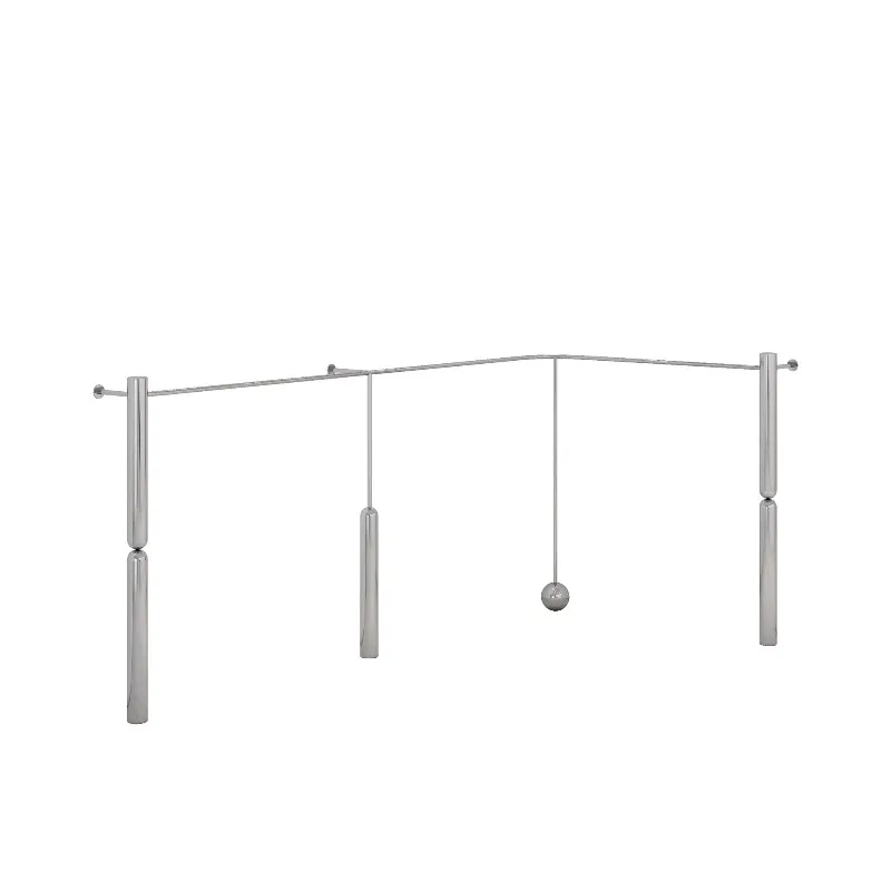 Women's clothing store display shelves, stainless steel brushed shelves on the wall of high-end clothing stores