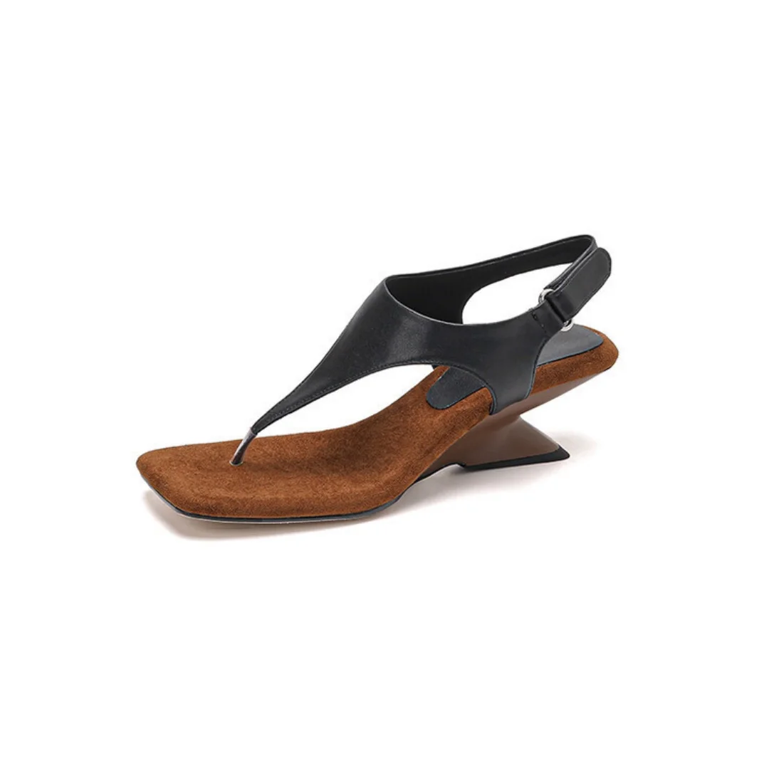 Sandali con zeppa semplici abbinati ai colori Donna 2025 Estate Tacchi open-toe Tacchi con fibbia tacones de Mujer Ladies Mules tacchi sexy