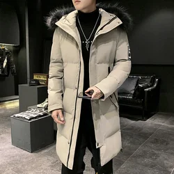 2023 Big Parker Jacket Men Winter Thickening New Casual Fur Collar Thickening Windproof Hooded Jacket Fashion Parker Coat S-3XL