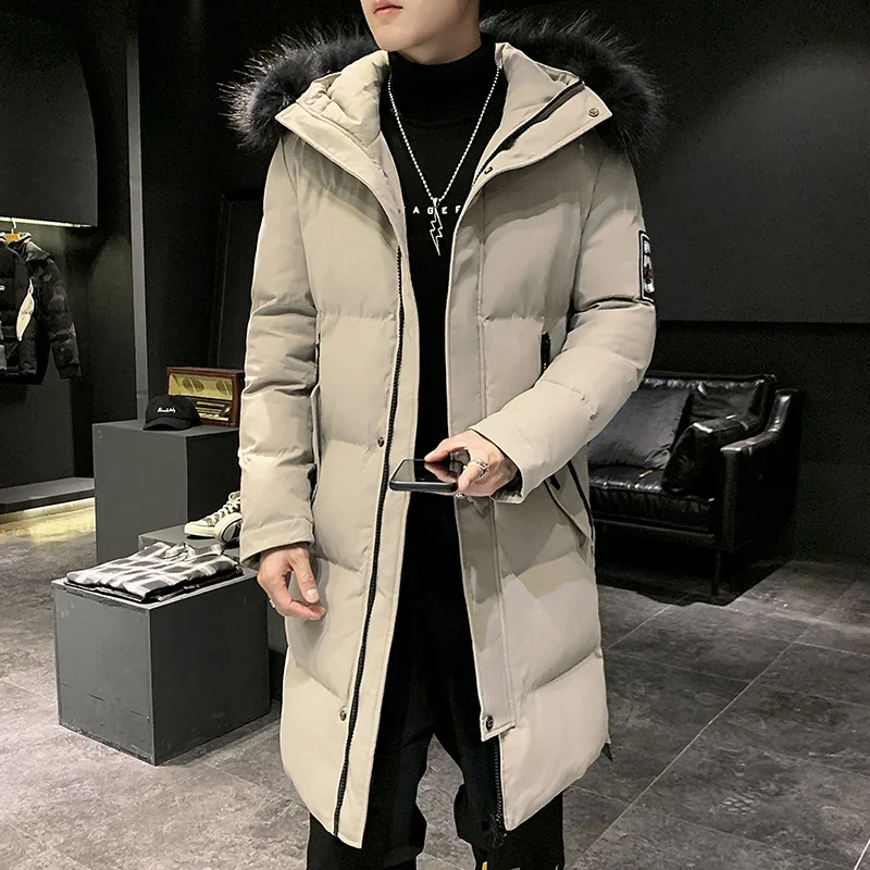 남성용 대형 파커 재킷, 두꺼운 모피 칼라, 두꺼운 방풍 후드 재킷, 패션 파커 코트 S-3XL, 겨울 신상, 2023
