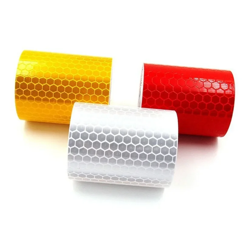 100cmx5cm/roll Car Reflective Tape Sticker Safety Warning Tape Strap Safety Reflective Film for Cycling Running Night Sports