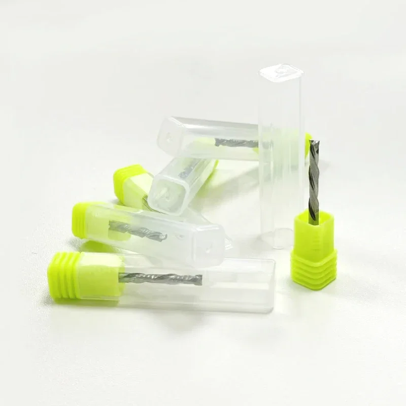 10Pcs 3.175 4 6mm UP And DOWN Cut Two Flutes Spiral Carbide Mill Tool Cutters for CNC Router Compression Wood End Mill Cutter