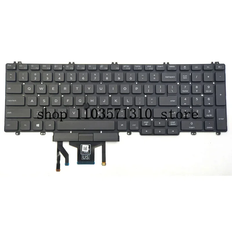 

Новинка для Dell Latitude 5500 5501 5510 5511 Precision 3540 3541 3550 3551 с клавиатурой-указателем, американская подсветка 0MMH7V THDMY