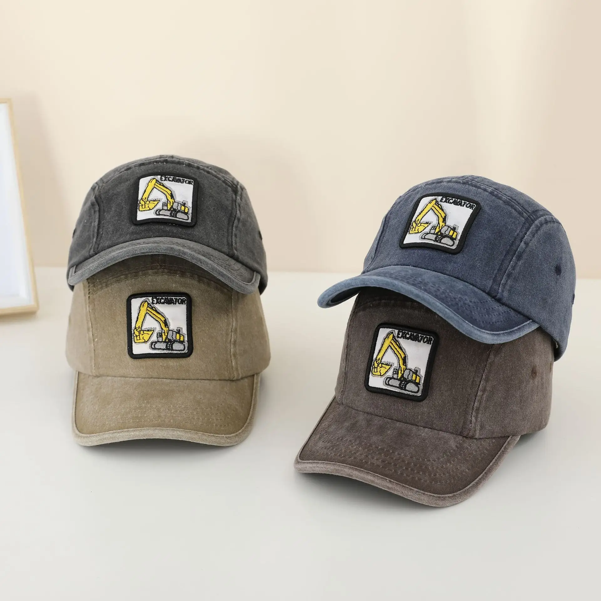 

2-8Y Children 's Sports Hats Baby Boy Baseball Stylish Construction - Themed Denim Baseball Caps