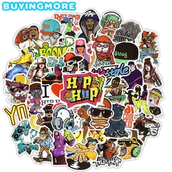 Autocollants Hip Hop Cool DJ Rap, 50 pièces, stickers, décalcomanie, graffiti, rock, vinyle, pack pour enfants, bricolage, vélo, ordinateur portable, skateboard