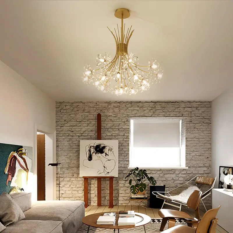 Italy Modern Luxury Crystal LED Chandelier Bedroom Restaurant Kitchen Living Room Creative Pendant Lamp Home Decor Hanging Light