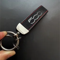 Luxury Women Men Key Chain Suede Leather Car Key Rings For Fiat Abarth 500 500l 500x Auto KeyChain Accessories