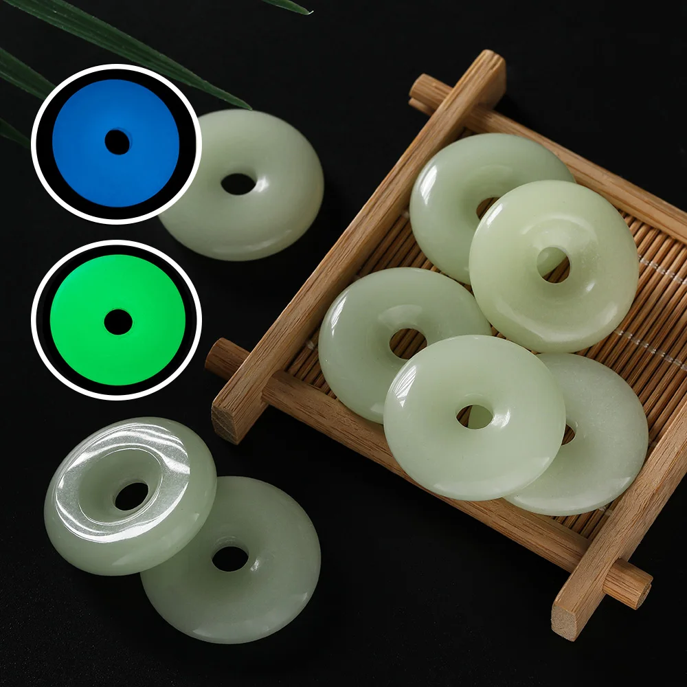 

1Pcs 30mm Luminous Stone Ping An Buckle for Jewelry Making DIY Bracelet Necklace Accessories