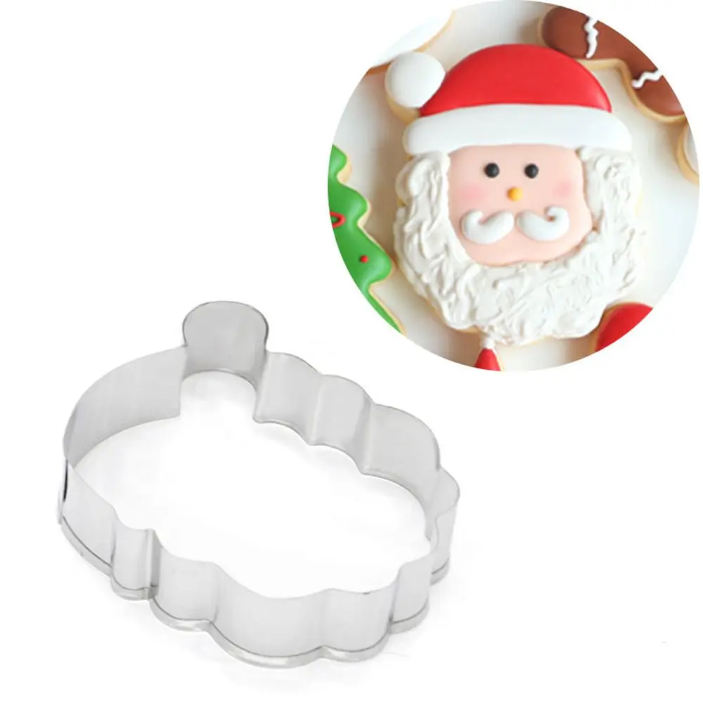 1/2PCS Christmas Cookie Cutter Stainless Steel Biscuit Mold Baking Tool Xms Theme Snowflake Santa Claus Cake Mould