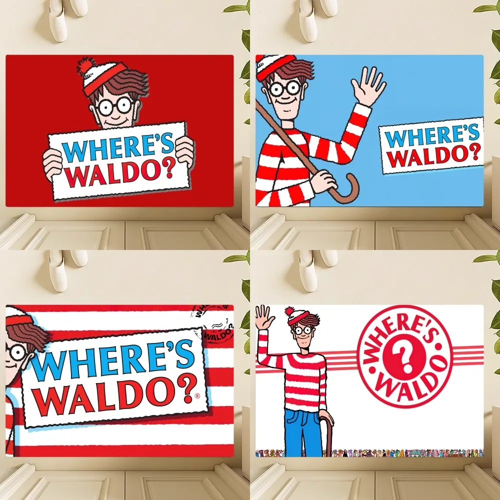 Beast Kingdom Childrens books Where's Wally Floor Mat Bedroom Kitchen Door Bath House Super Absorbent Foot Non-slip