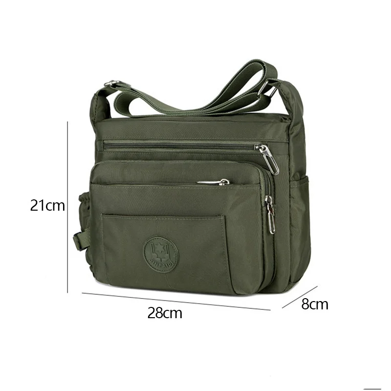 Bolso de hombro Horizontal de gran capacidad para hombre, bandolera de nailon con bolsillo lateral para botella de agua, moda informal