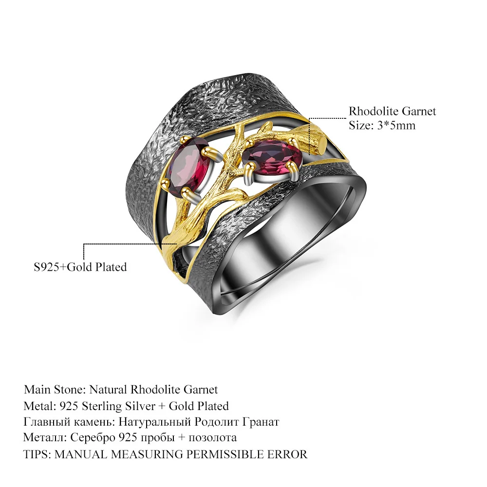 Luxury brand genuine real jewels Secret Garden Premium Designer with Spliced Branches s925 Sterling Silver Inlaid Natural Ring h