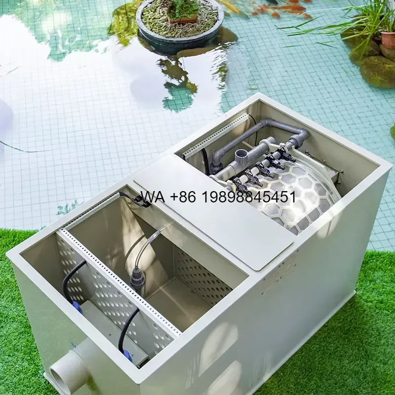 Wmwmnu for RAS Automatic Combi Drum Filter Koi Fish Pond Bio Filter with UV K5 K1 Media Aquaculture Equipment Hot Sale