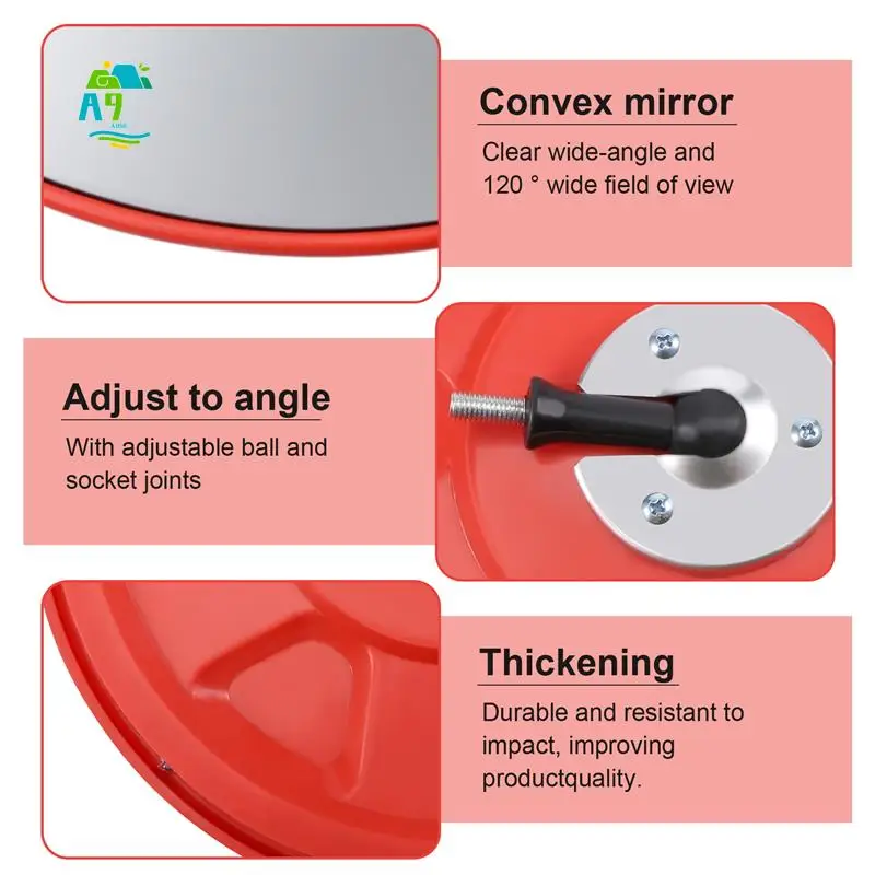 

A09E-30Cm Wide Angle Security Road Mirror Curved For Indoor Burglar Outdoor Safurance Roadway Safety Traffic Signal Convex Mirro