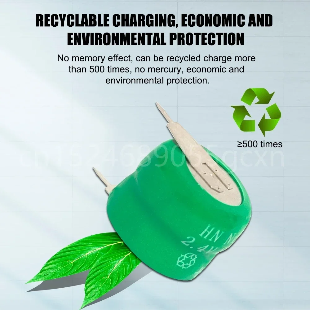 1-10PCS 2.4V 80mAh Ni-MH Rechargeable Button Battery For Solar Equipment Watch Remote Control Electric Meter With Solder Pins