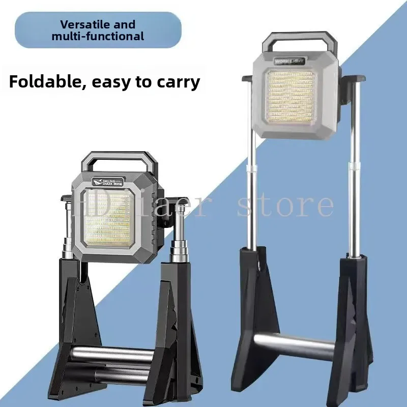 New Outdoor LED High-Brightness Work Light - Rechargeable, 360° Foldable, Handheld Telescopic, for Construction Site & Camping